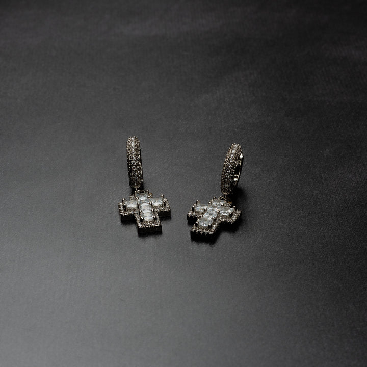 Baguette Cross Earrings - ICECLIQUE JEWELRY