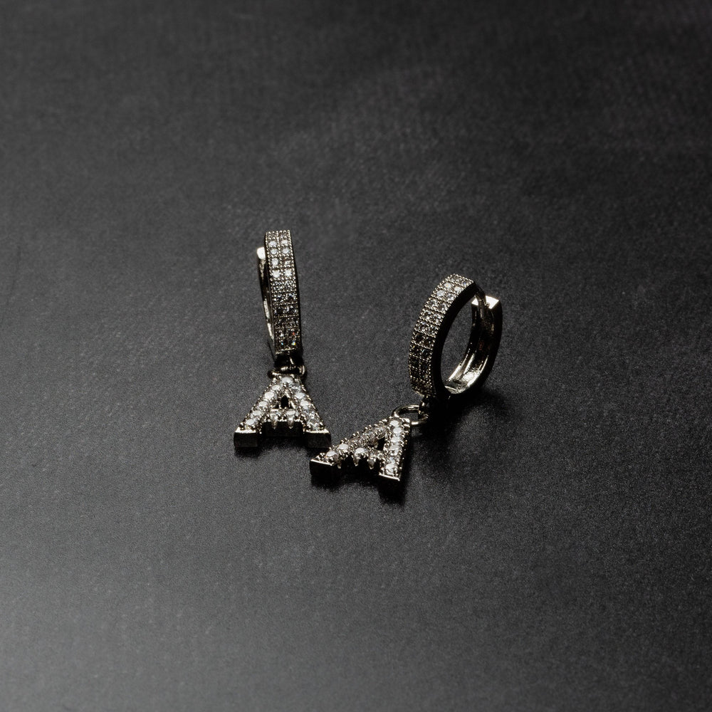 A-Z Iced Tennis Initial Drop Earrings - ICECLIQUE JEWELRY