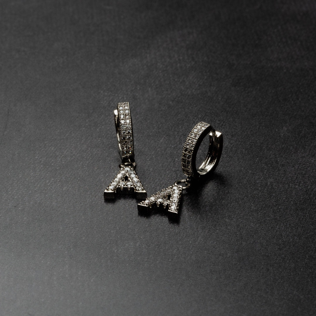 A-Z Iced Tennis Initial Drop Earrings - ICECLIQUE JEWELRY