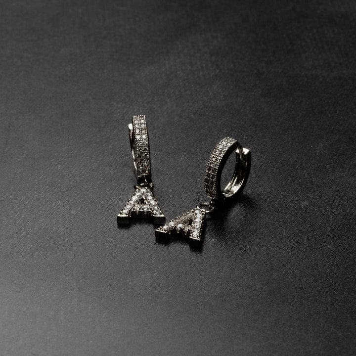 A-Z Iced Tennis Initial Drop Earrings - ICECLIQUE JEWELRY