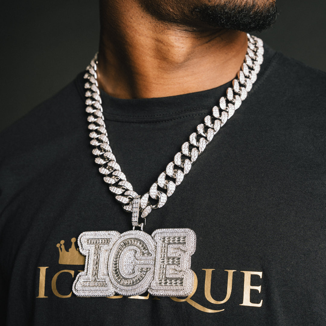 Custom VVS Baguette Letter Pendant - ICECLIQUE JEWELRY