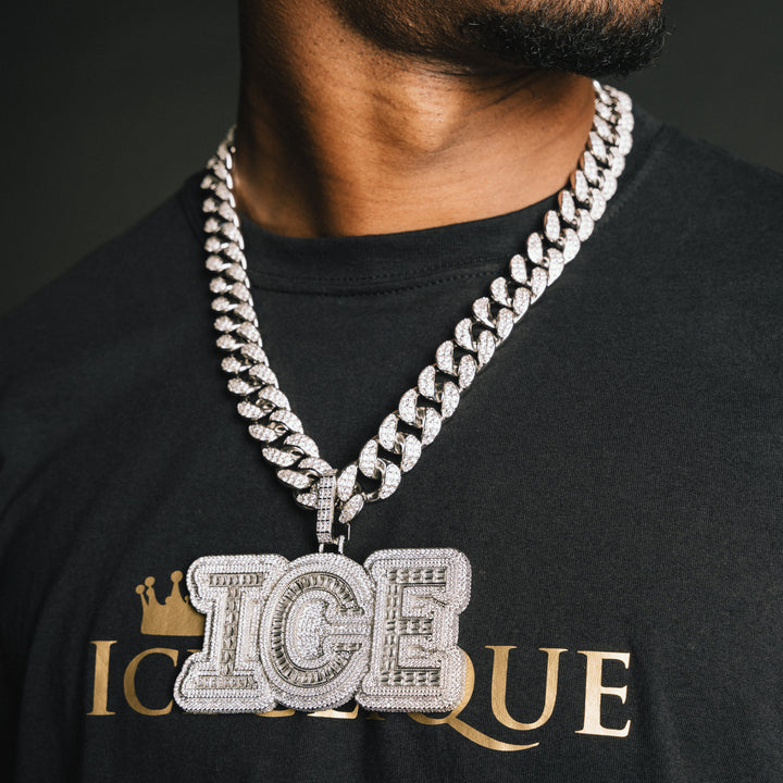 Custom VVS Baguette Letter Pendant - ICECLIQUE JEWELRY