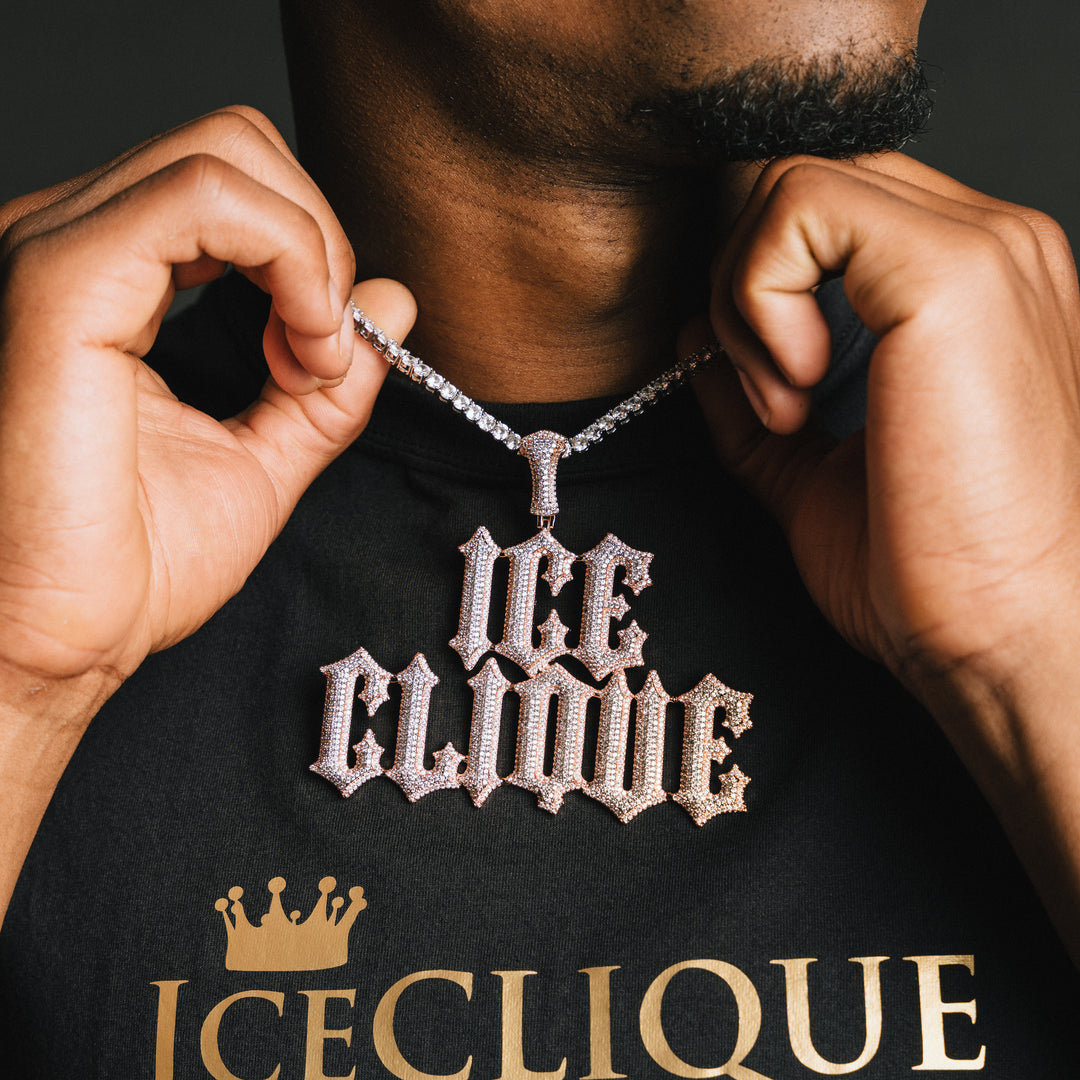 Custom Gothic Font Pendant - ICECLIQUE JEWELRY