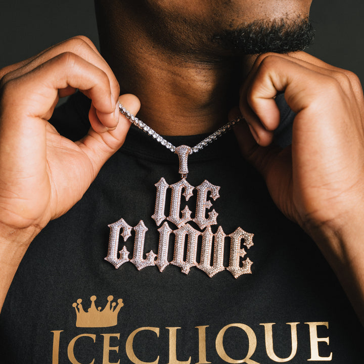 Custom Gothic Font Pendant - ICECLIQUE JEWELRY