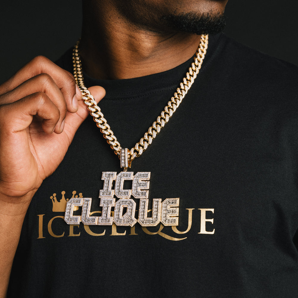 Custom Baguette Letter Pendant - ICECLIQUE JEWELRY