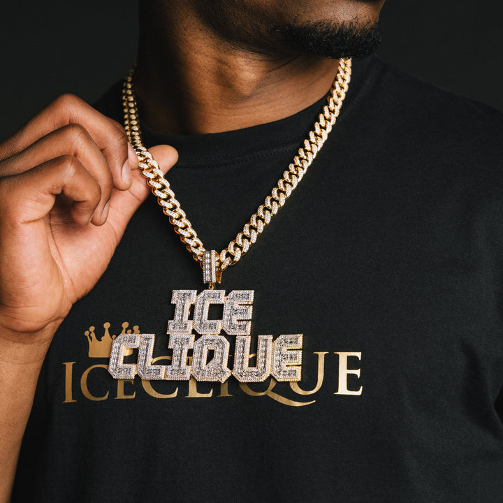 Custom Baguette Letter Pendant - ICECLIQUE JEWELRY