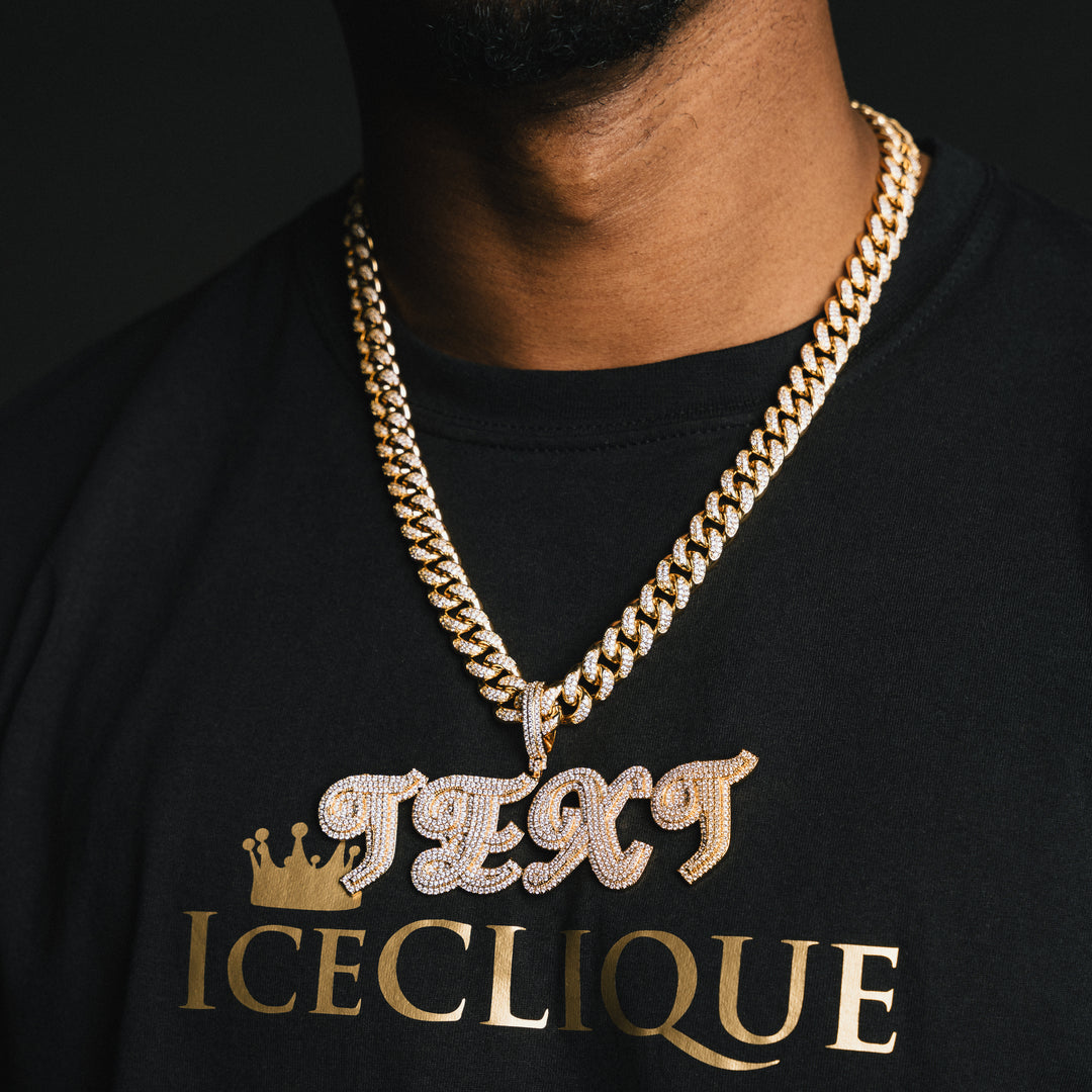 Custom Cursive Letter Pendant - ICECLIQUE JEWELRY