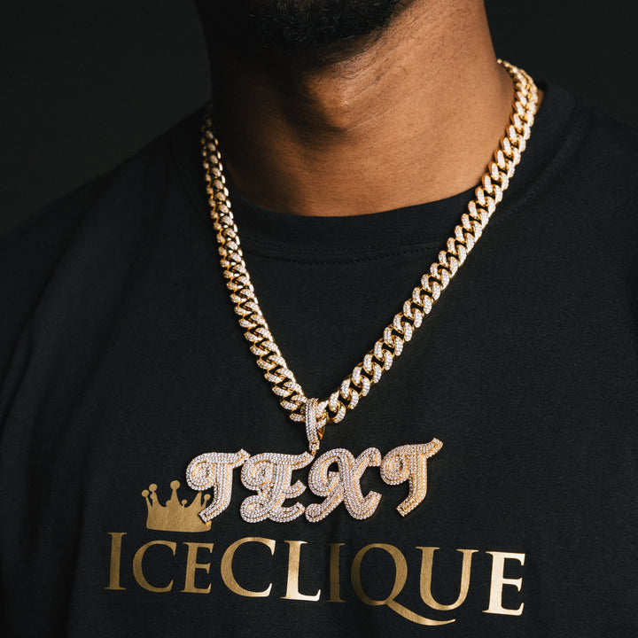 Custom Cursive Letter Pendant - ICECLIQUE JEWELRY