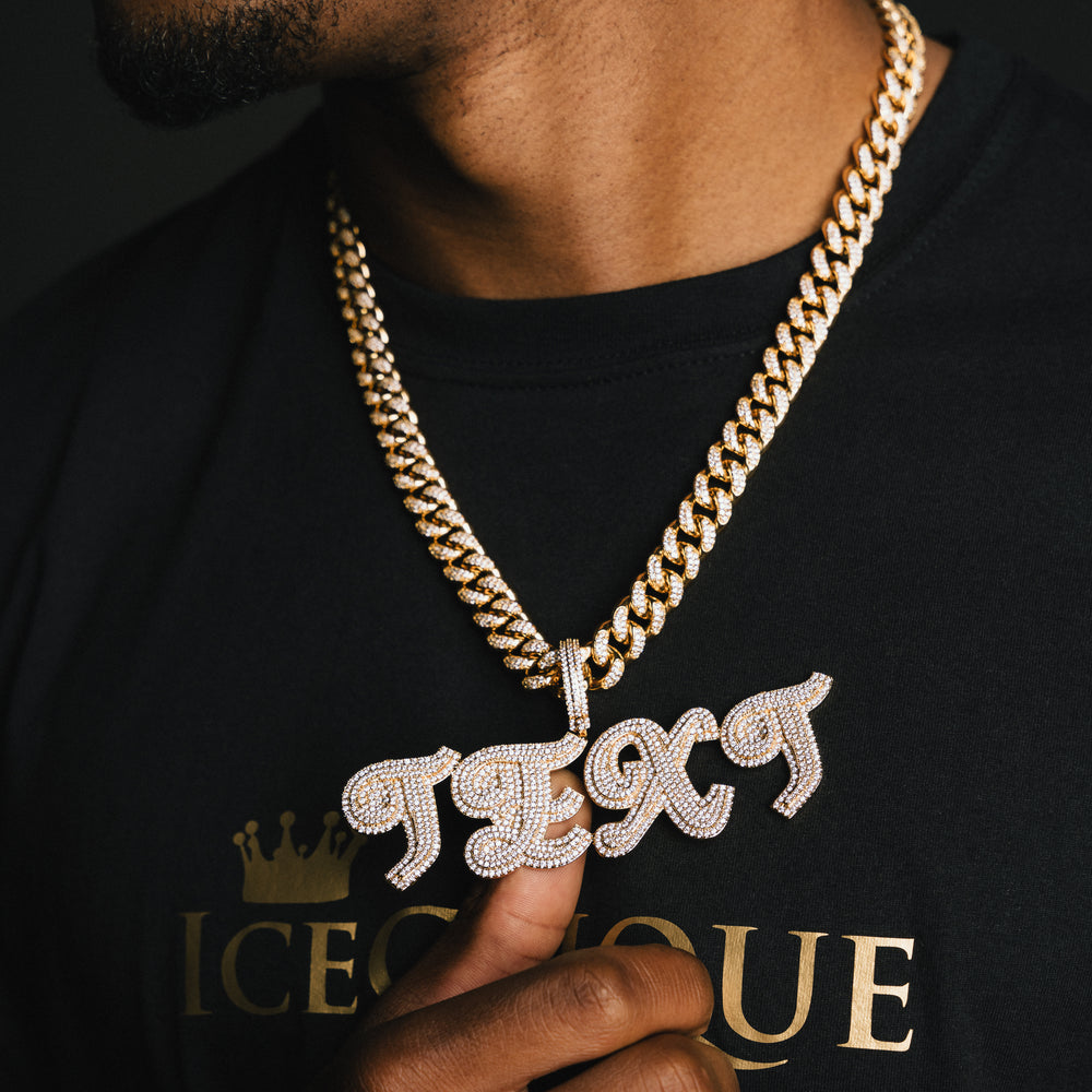 Custom Cursive Letter Pendant - ICECLIQUE JEWELRY