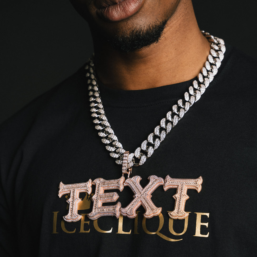 Custom Edgy Baguette Letter Pendant - ICECLIQUE JEWELRY