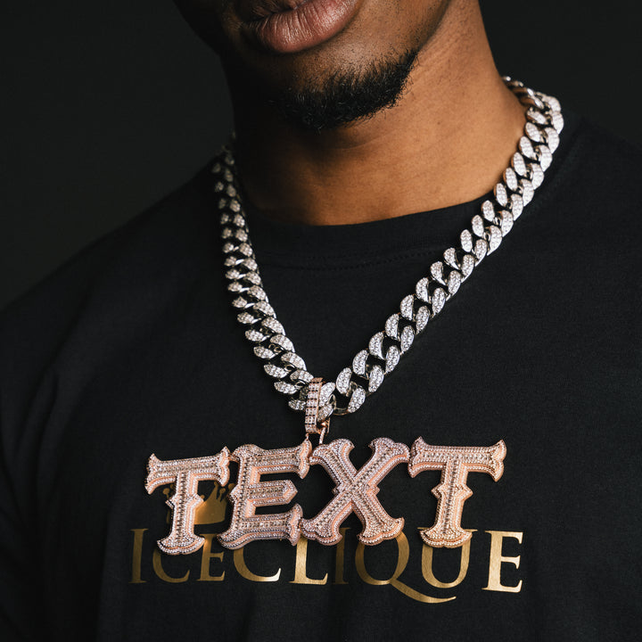 Custom Edgy Baguette Letter Pendant - ICECLIQUE JEWELRY