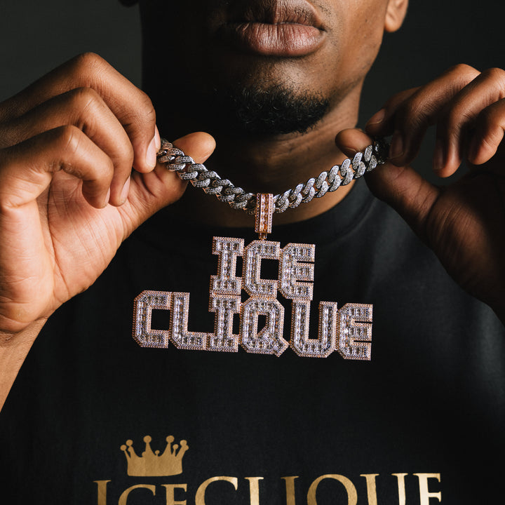 Custom Baguette Letter Pendant - ICECLIQUE JEWELRY