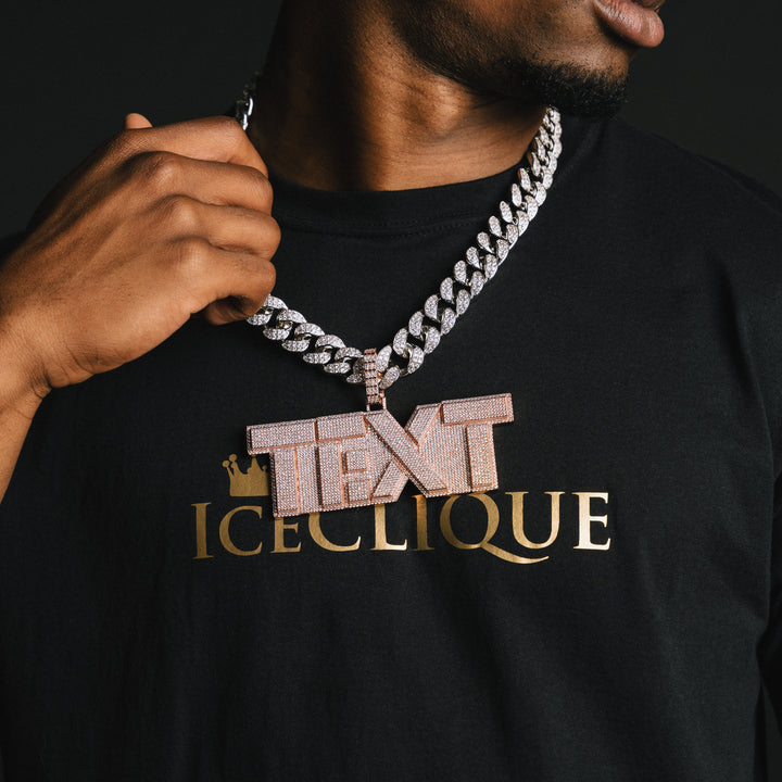 Custom Blocky Letter Pendant - ICECLIQUE JEWELRY