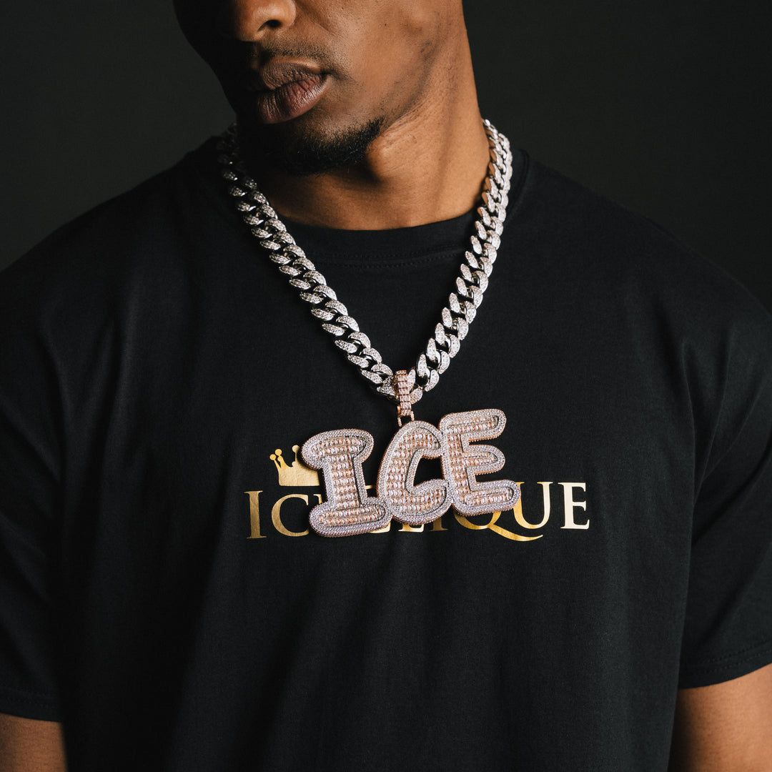 Custom Rounded Baguette Letter Pendant - ICECLIQUE JEWELRY