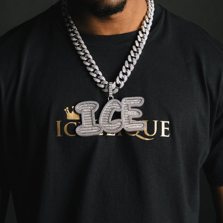 Custom Rounded Baguette Letter Pendant - ICECLIQUE JEWELRY