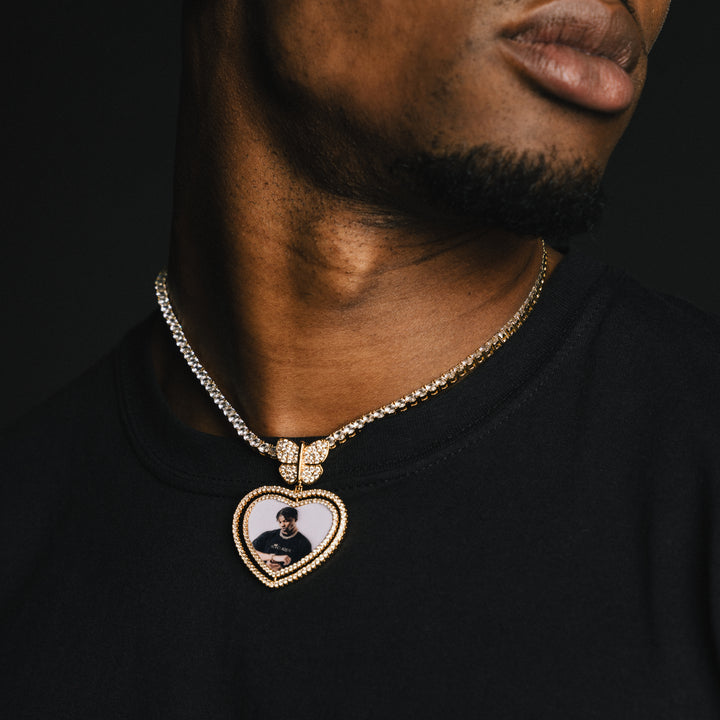 Butterfly Heart Custom Photo Pendant - ICECLIQUE JEWELRY