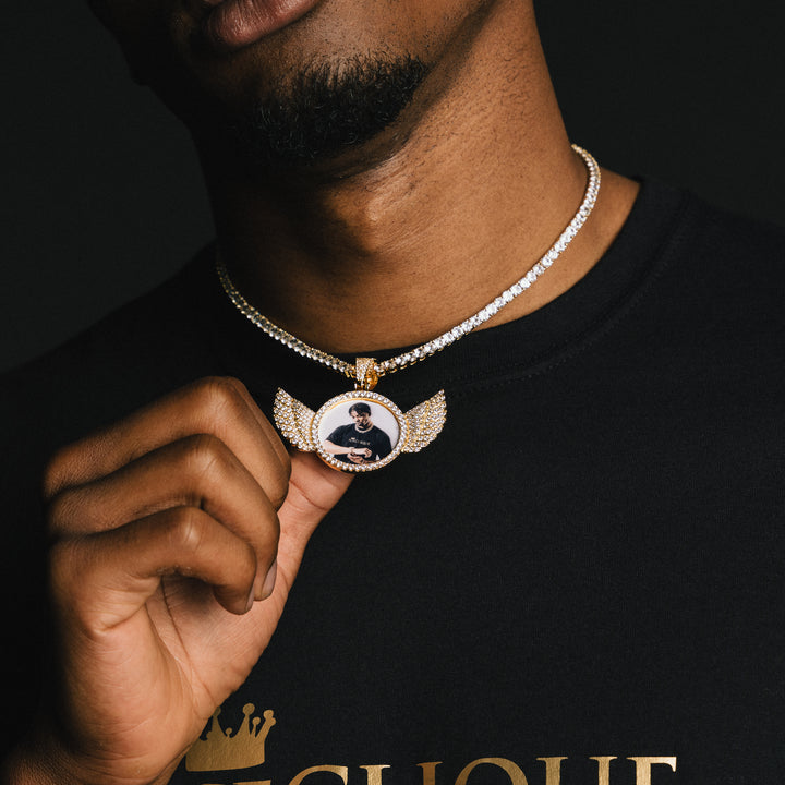 Winged Custom Photo Pendant - ICECLIQUE JEWELRY