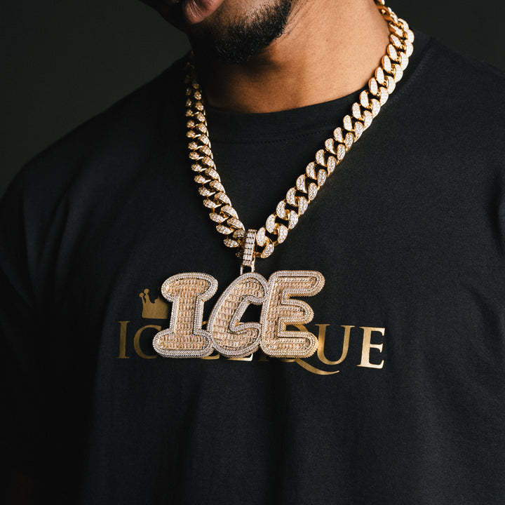 Custom Rounded Baguette Letter Pendant - ICECLIQUE JEWELRY