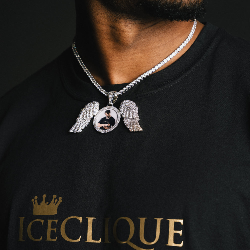 Angel Wings Custom Photo Pendant - ICECLIQUE JEWELRY