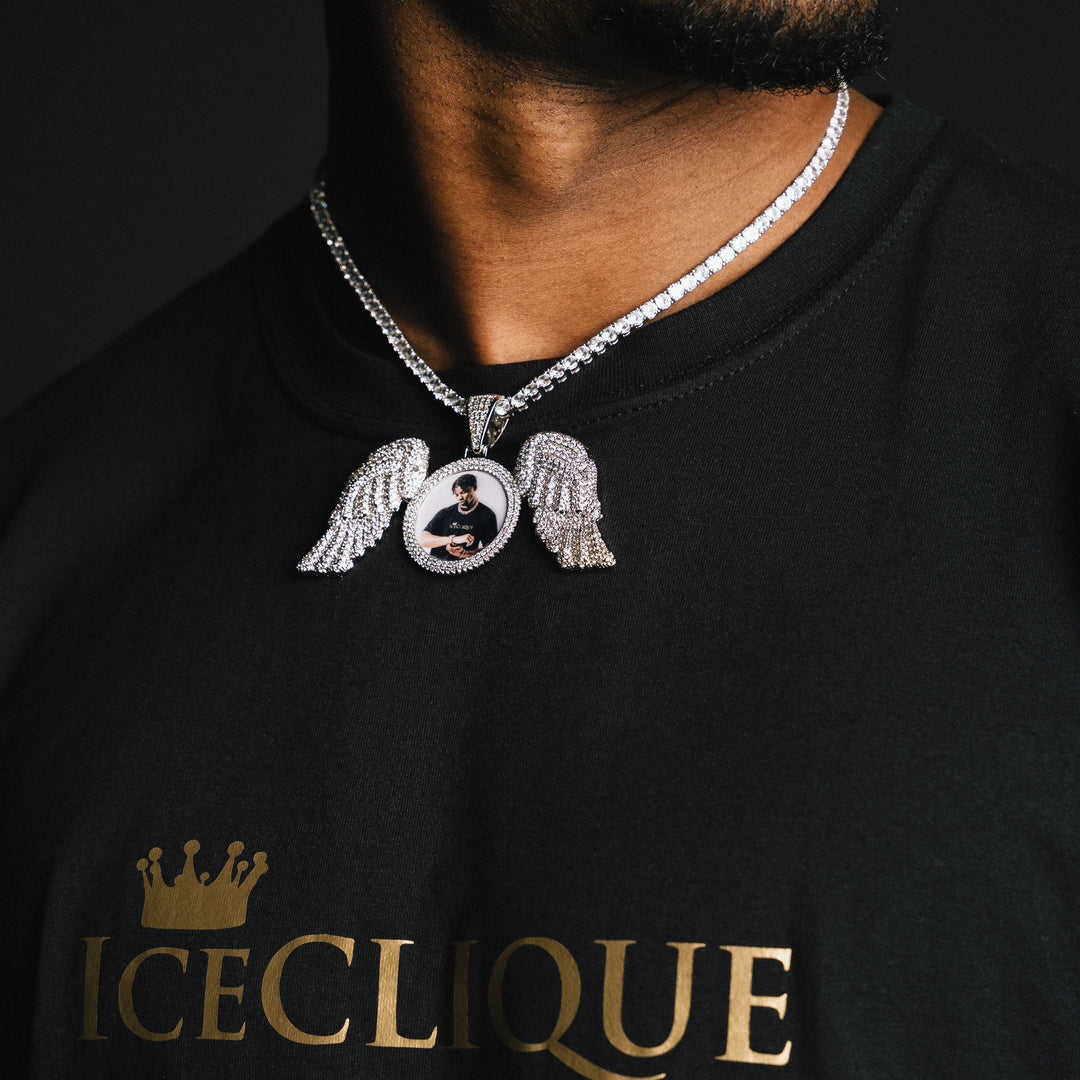 Angel Wings Custom Photo Pendant - ICECLIQUE JEWELRY