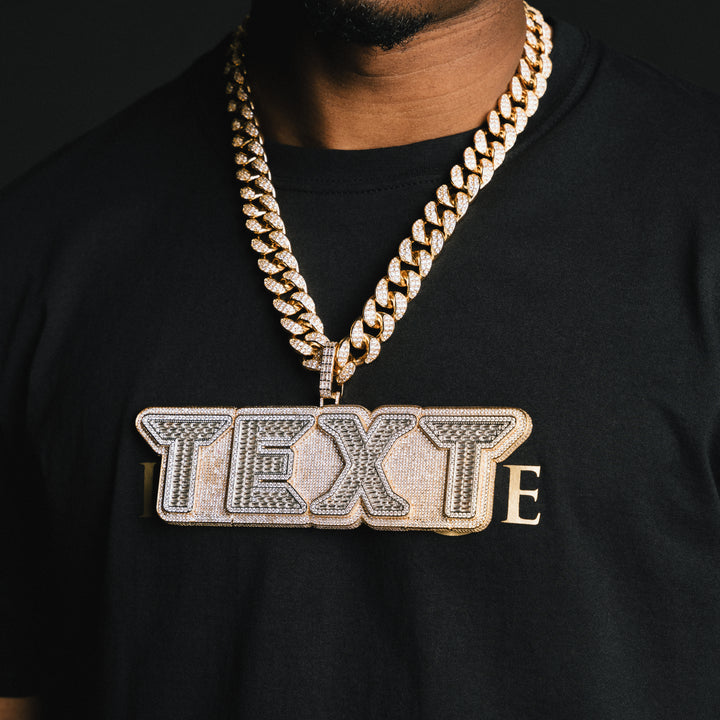 Custom VVS Baguette Neon Font Pendant - ICECLIQUE JEWELRY
