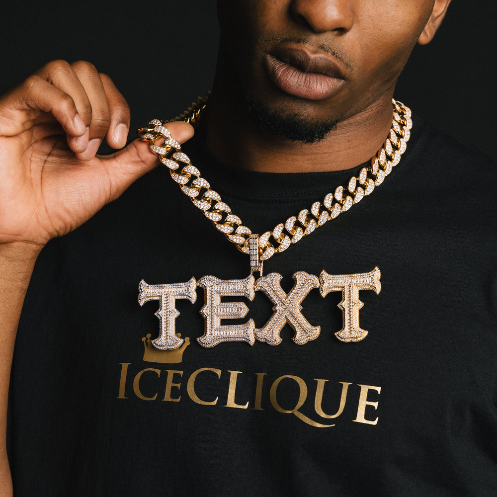 Custom Edgy Baguette Letter Pendant - ICECLIQUE JEWELRY