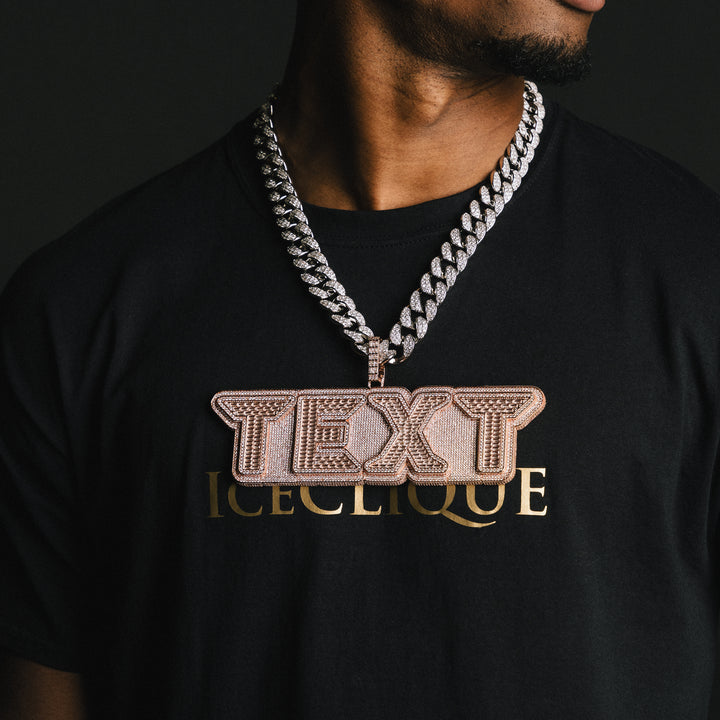 Custom VVS Baguette Neon Font Pendant - ICECLIQUE JEWELRY