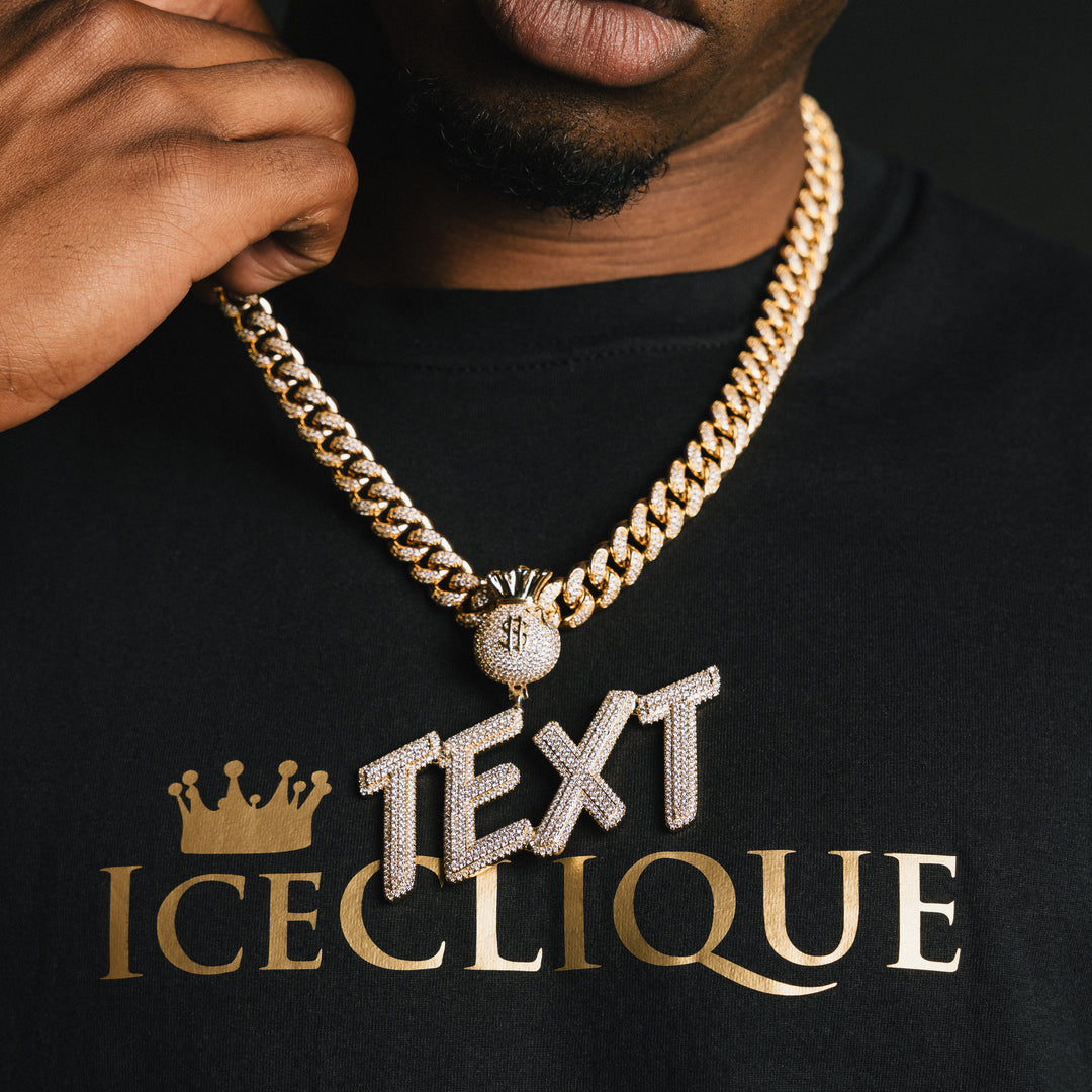 Custom Moneybag Letter Pendant - ICECLIQUE JEWELRY