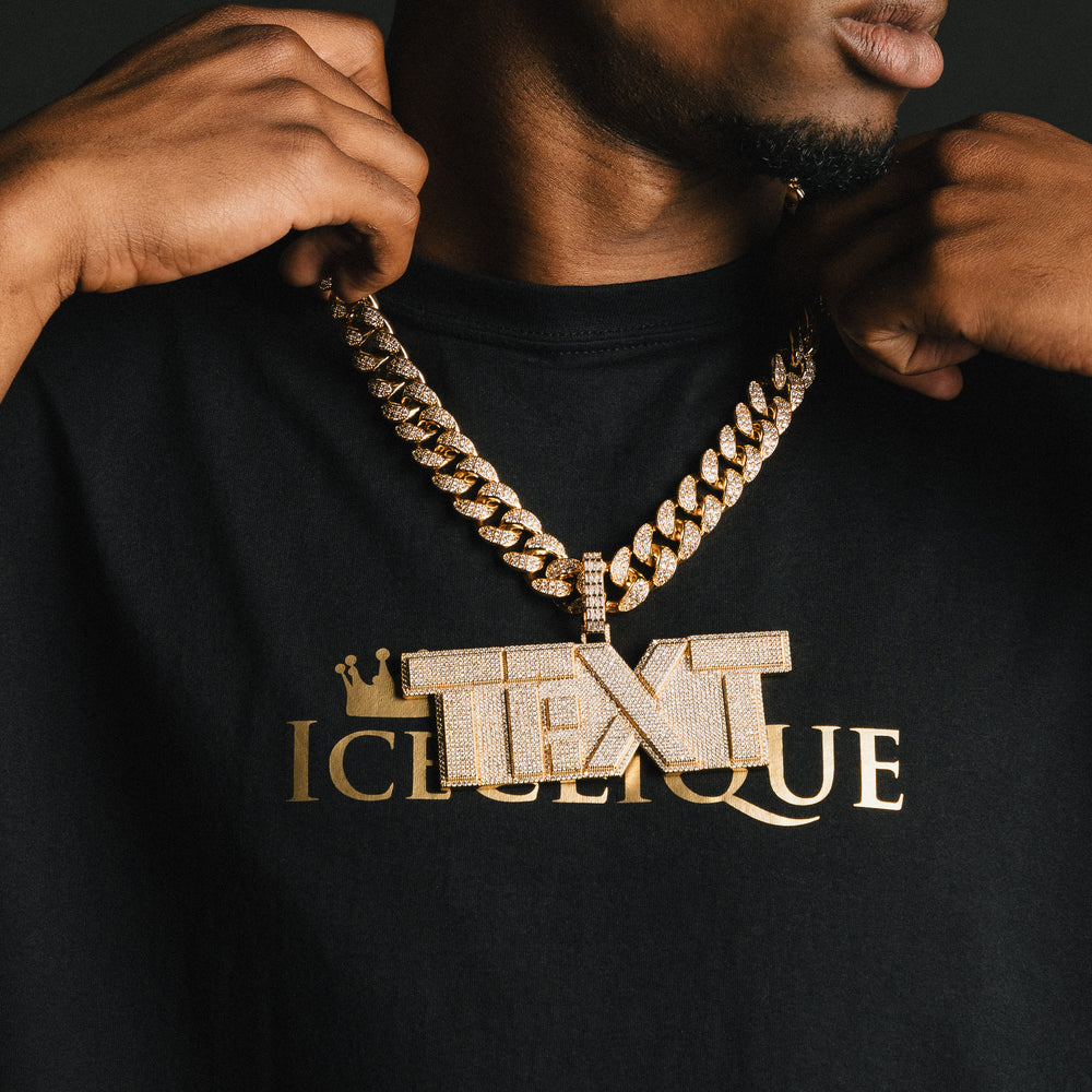 Custom Blocky Letter Pendant - ICECLIQUE JEWELRY