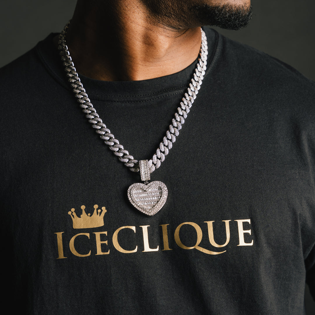 Closed Heart Custom Photo Pendant - ICECLIQUE JEWELRY