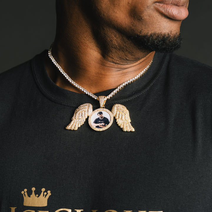 Angel Wings Custom Photo Pendant - ICECLIQUE JEWELRY