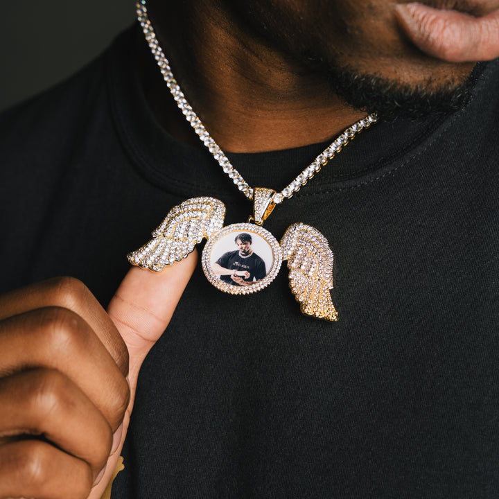 Angel Wings Custom Photo Pendant - ICECLIQUE JEWELRY