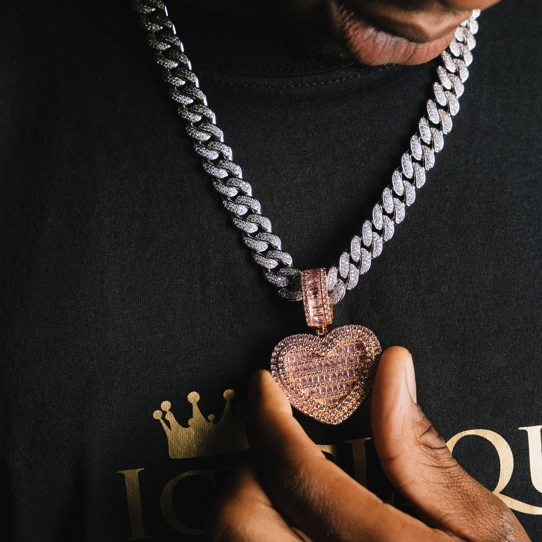 Closed Heart Custom Photo Pendant - ICECLIQUE JEWELRY