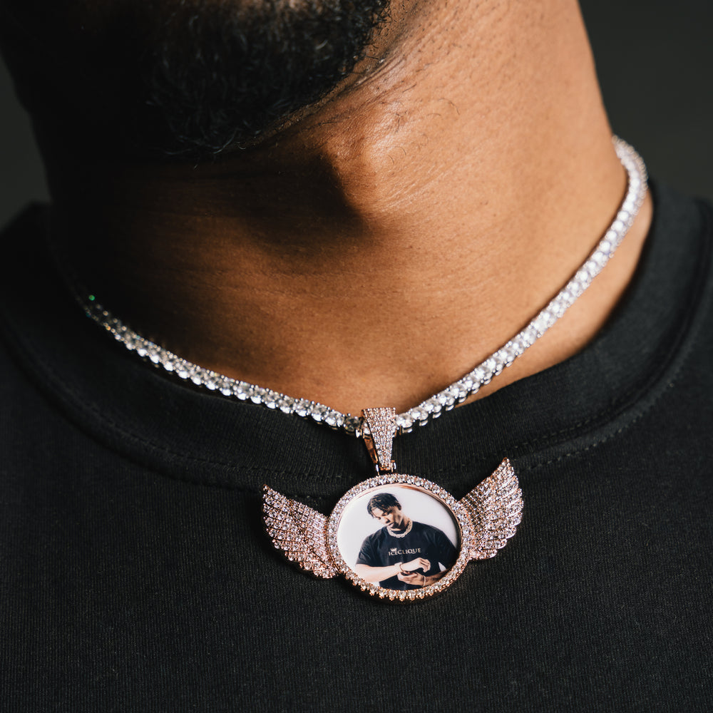 Winged Custom Photo Pendant - ICECLIQUE JEWELRY