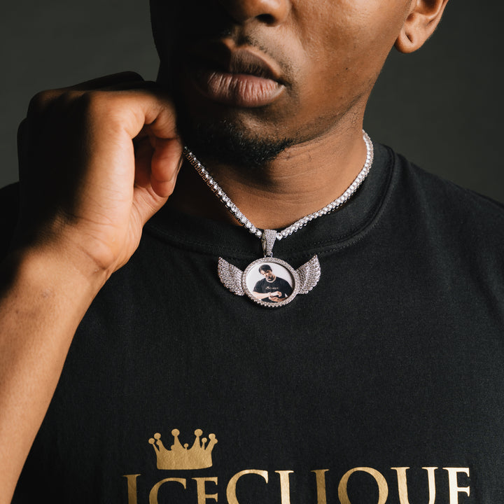 Winged Custom Photo Pendant - ICECLIQUE JEWELRY