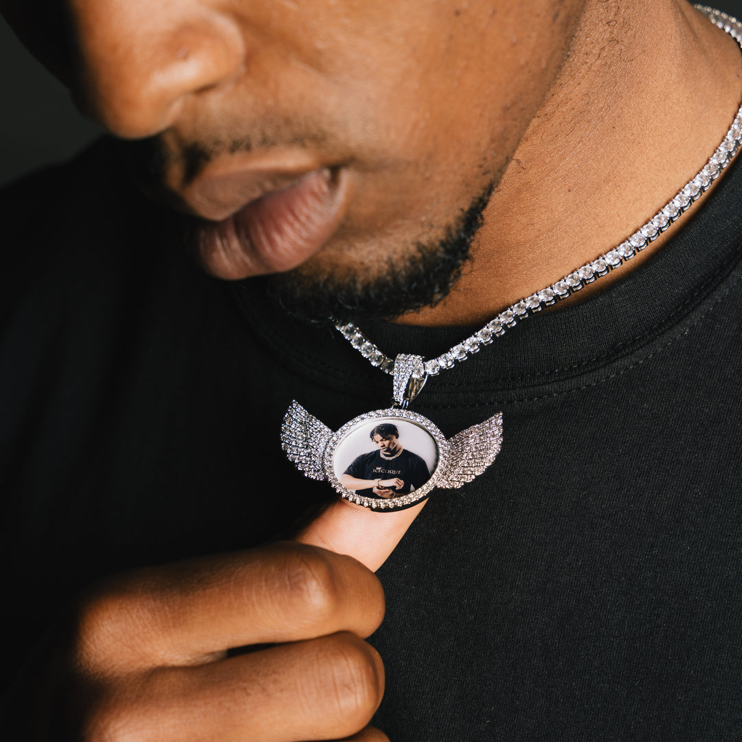 Winged Custom Photo Pendant - ICECLIQUE JEWELRY