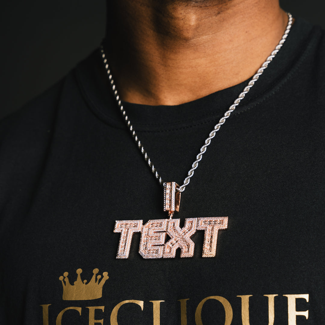 Custom Baguette Letter Pendant - ICECLIQUE JEWELRY