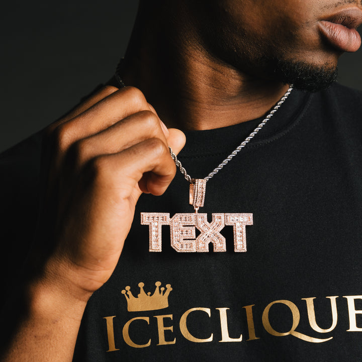 Custom Baguette Letter Pendant - ICECLIQUE JEWELRY