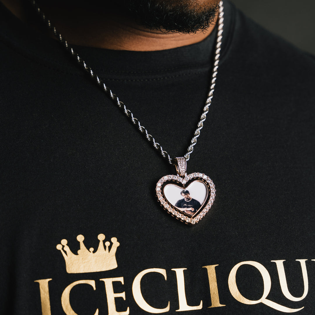 Rotating Heart Custom Photo Pendant - ICECLIQUE JEWELRY