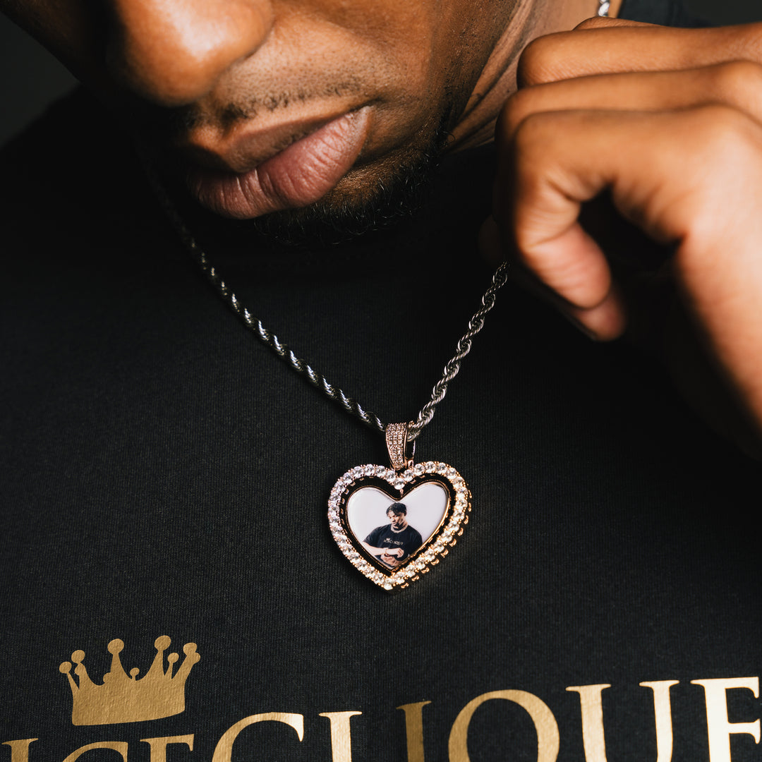 Rotating Heart Custom Photo Pendant - ICECLIQUE JEWELRY