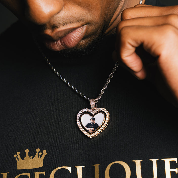 Rotating Heart Custom Photo Pendant - ICECLIQUE JEWELRY