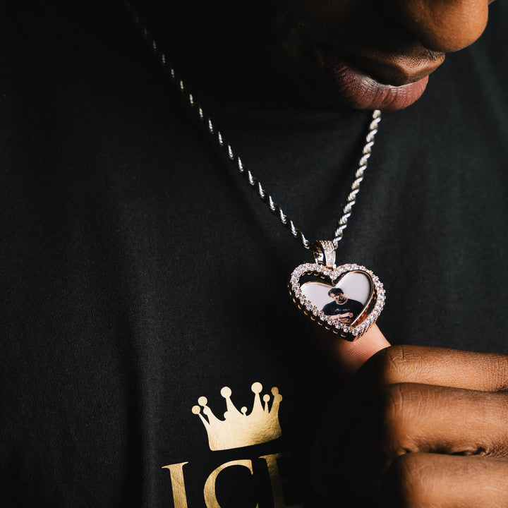 Rotating Heart Custom Photo Pendant - ICECLIQUE JEWELRY