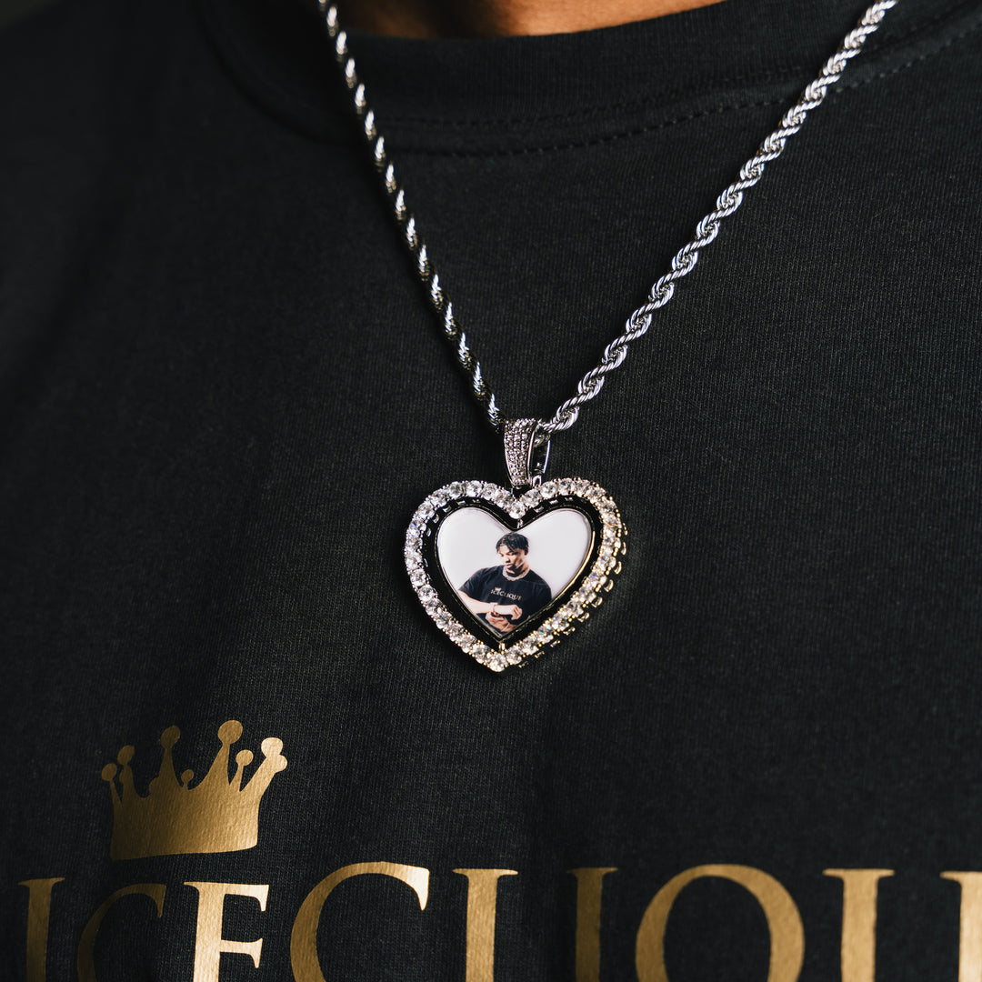 Rotating Heart Custom Photo Pendant - ICECLIQUE JEWELRY
