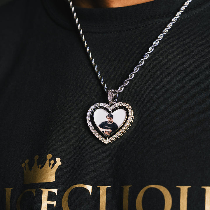 Rotating Heart Custom Photo Pendant - ICECLIQUE JEWELRY