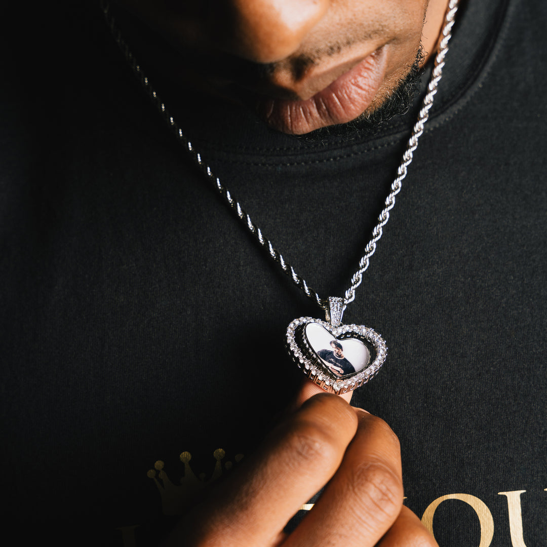 Rotating Heart Custom Photo Pendant - ICECLIQUE JEWELRY