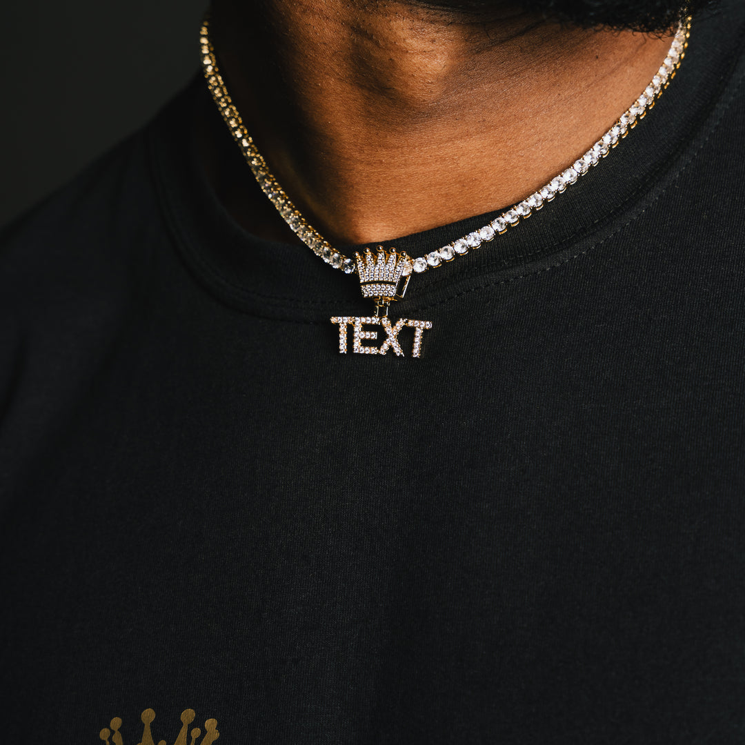 Custom Crowned Letter Pendant - ICECLIQUE JEWELRY