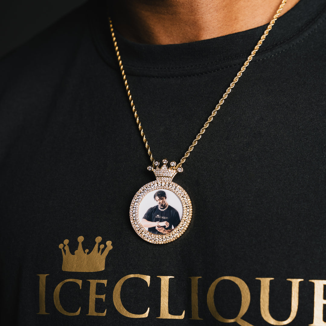 Crowned Custom Photo Pendant - ICECLIQUE JEWELRY