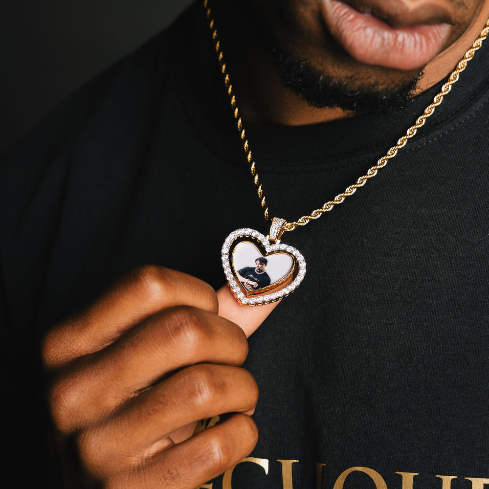 Rotating Heart Custom Photo Pendant - ICECLIQUE JEWELRY