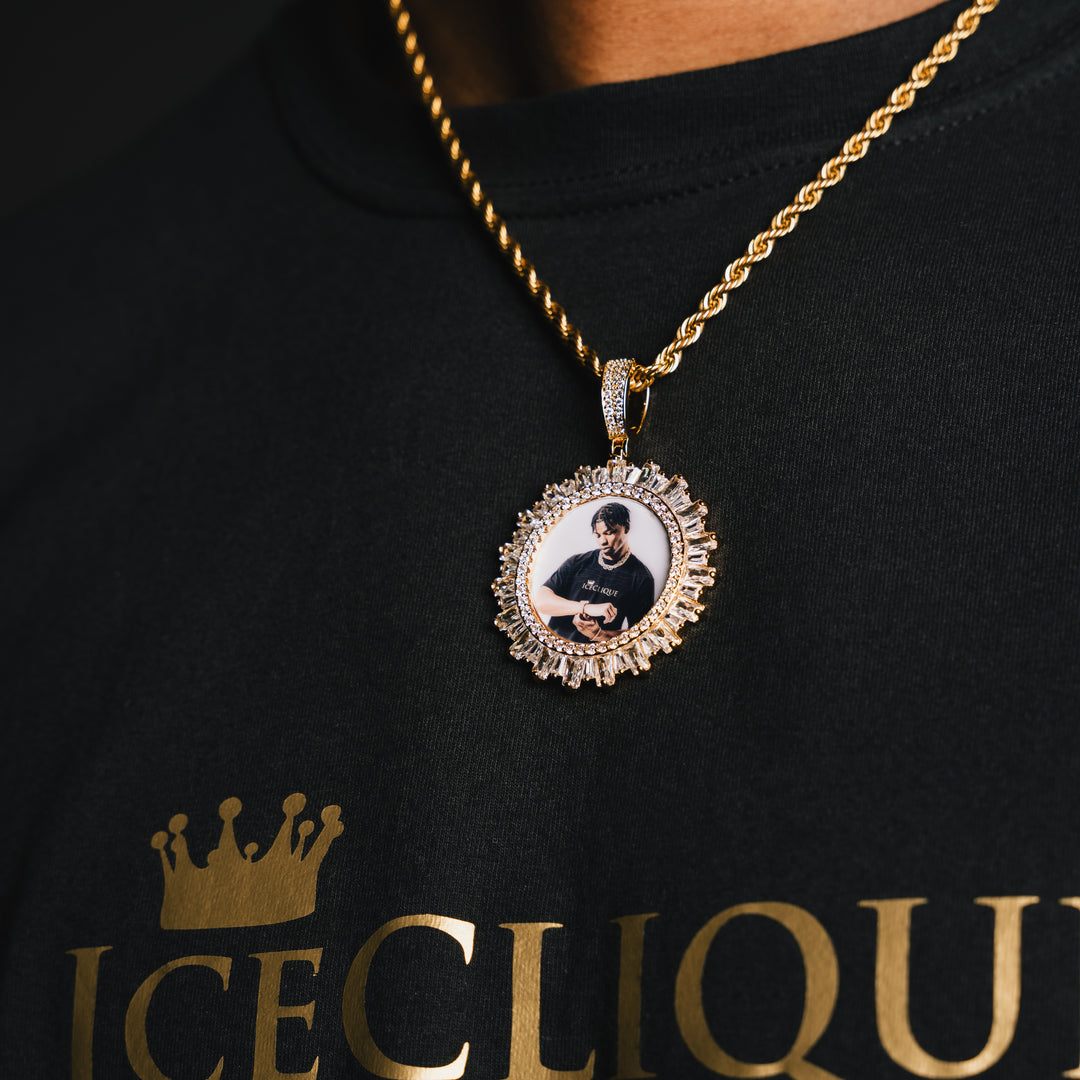 Iced Baguette Custom Photo Pendant - ICECLIQUE JEWELRY
