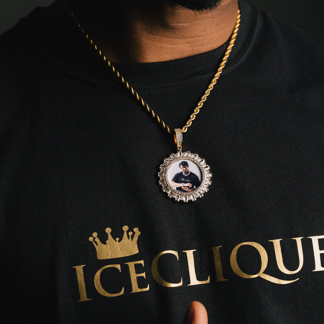 Iced Baguette Custom Photo Pendant - ICECLIQUE JEWELRY